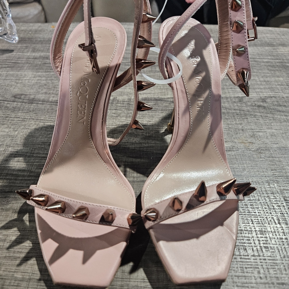 Alexander McQueen Blush Pink Studded Heels Size 35.5